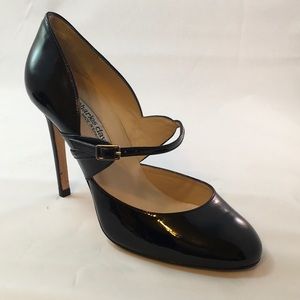 David Charles Blk Patent Leather Mary Jane Heels